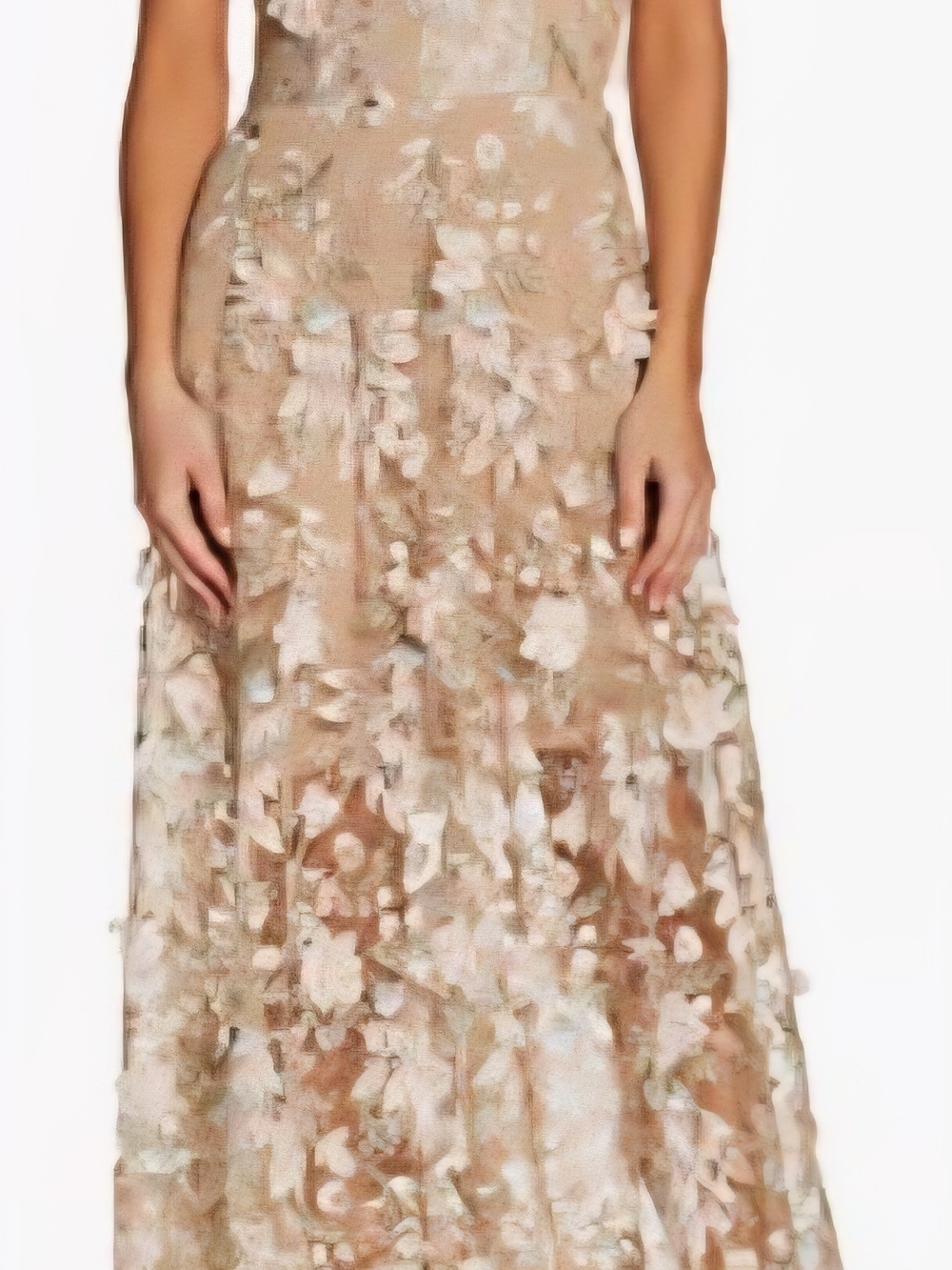 Dress the Population Nude Floral Appliqué V-Neck Maxi Dress - Picture 4 of 4